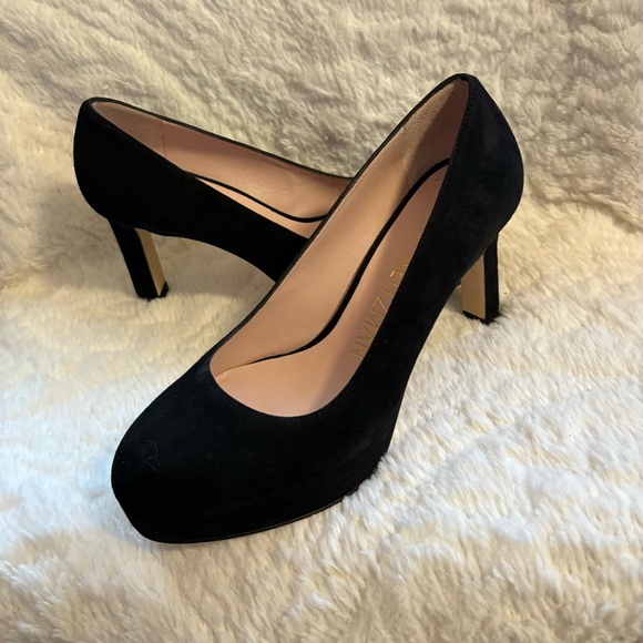 NWB Stuart Weitzman Larsa BLK suede Pump Sz 36.5 - Picture 10 of 13